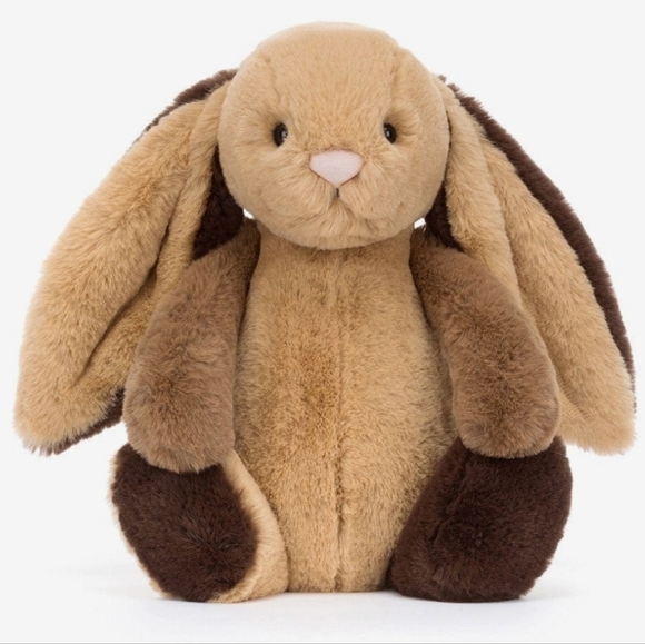 Jellycat Bashful Patchwork Brown Bunny Medium 12.2x4.7x3.5" BNWT Authentic - Picture 2 of 9